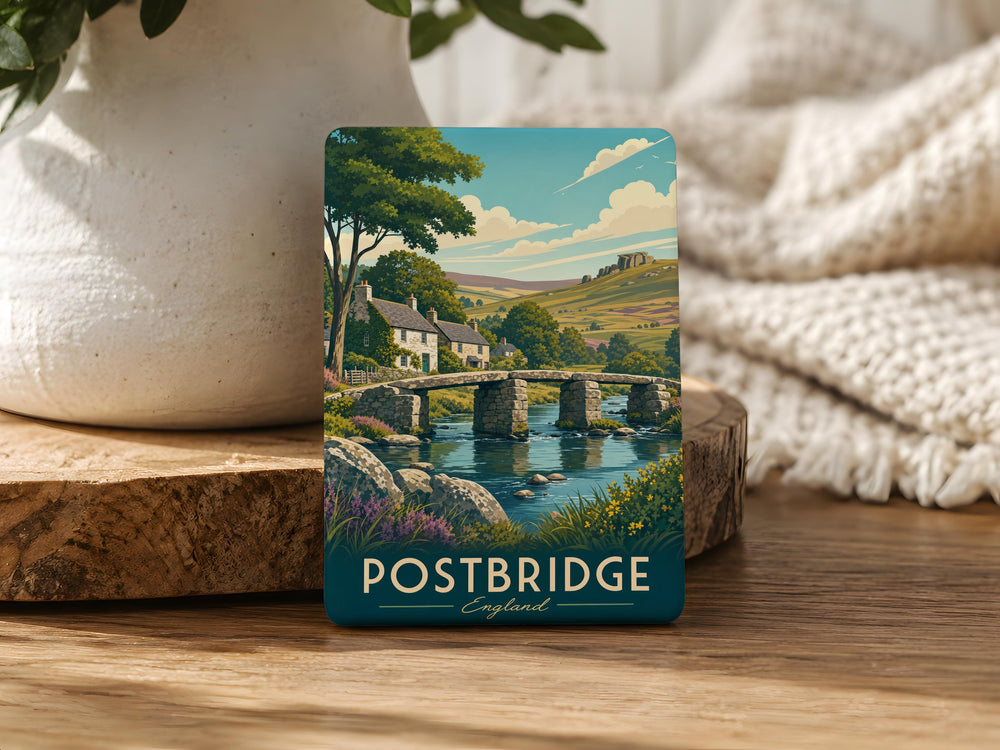 Postbridge England Fridge Magnet, Dartmoor National Park Souvenir, Postbridge Village Landmark Keepsake Magnet