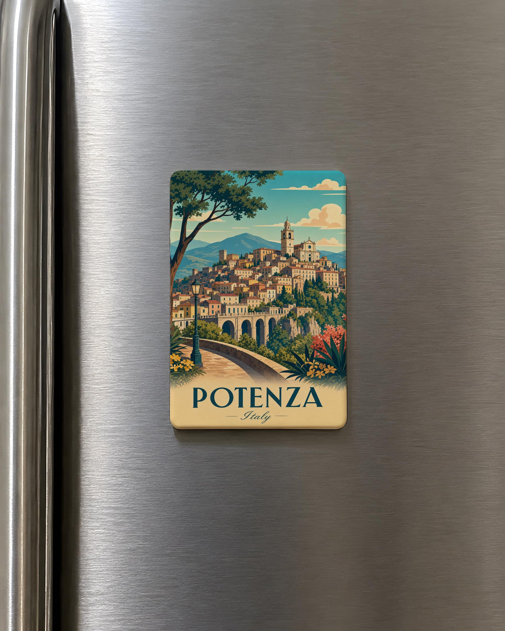 Potenza Italy Fridge Magnet, Potenza Basilicata Souvenir Magnet, Italy Travel Gift, Italian City Keepsake Magnet