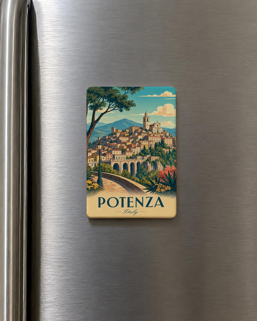 Potenza Italy Fridge Magnet, Potenza Basilicata Souvenir Magnet, Italy Travel Gift, Italian City Keepsake Magnet
