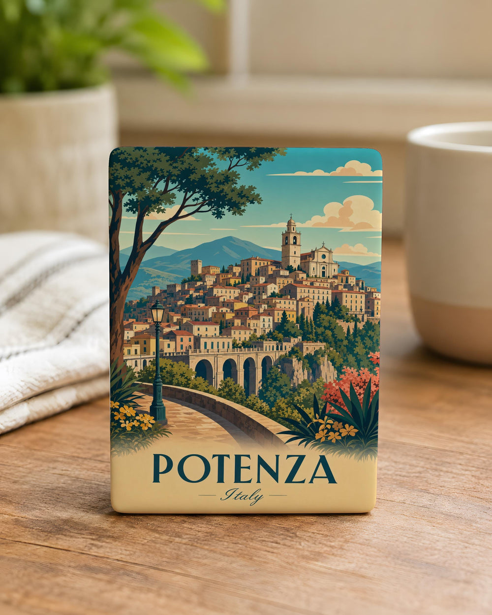 Potenza Italy Fridge Magnet, Potenza Basilicata Souvenir Magnet, Italy Travel Gift, Italian City Keepsake Magnet