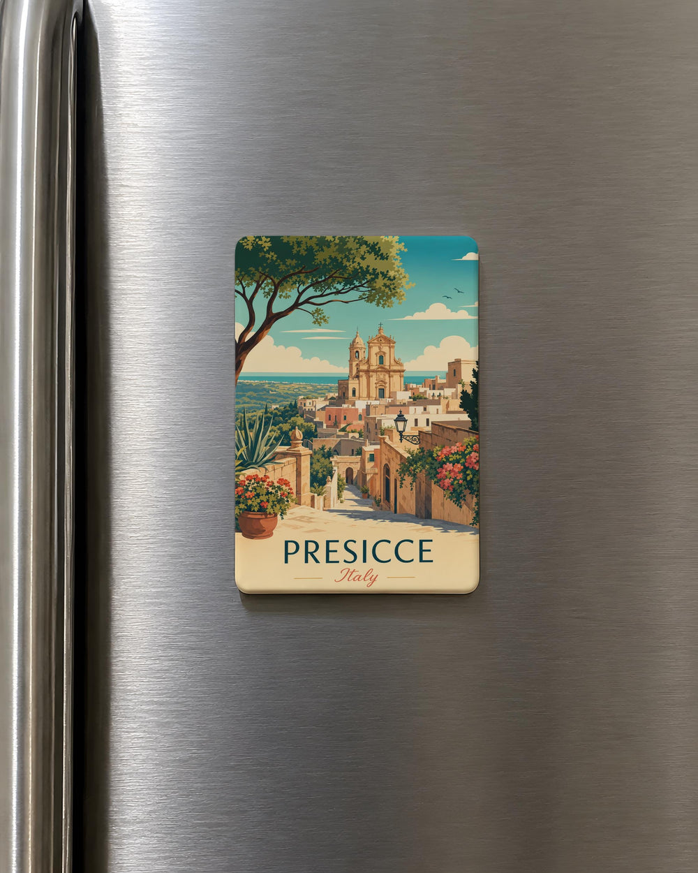 Presicce Italy Fridge Magnet, Presicce Salento Souvenir Magnet, Puglia Travel Keepsake, Italian Town Landmark Magnet
