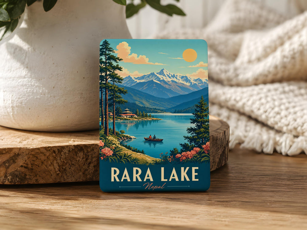 Rara Lake Fridge Magnet, Nepal Himalayan Mountain Lake Souvenir, Travel Gift, Nature Landscape Magnet