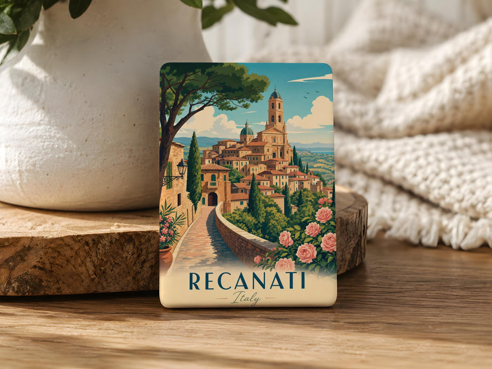 Recanati Italy Fridge Magnet, Recanati Souvenir Magnet, Italy Travel Gift, Italian Town Keepsake, Marche Italy Magnet
