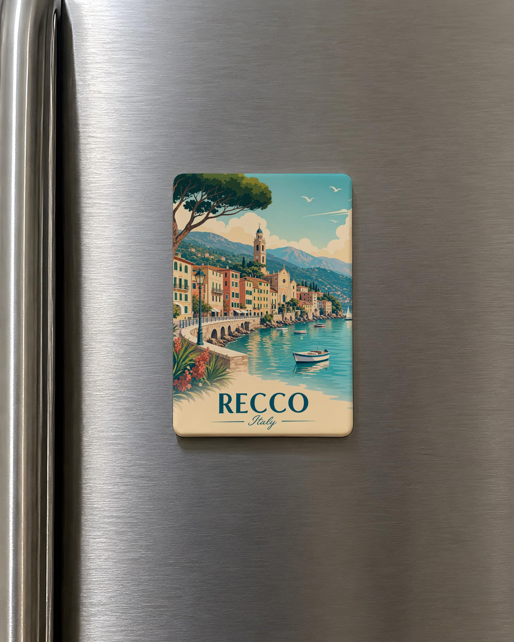 Recco Italy Fridge Magnet, Recco Travel Souvenir Magnet, Italian Riviera Liguria Destination Magnet, Italy Vacation Keepsake Magnet