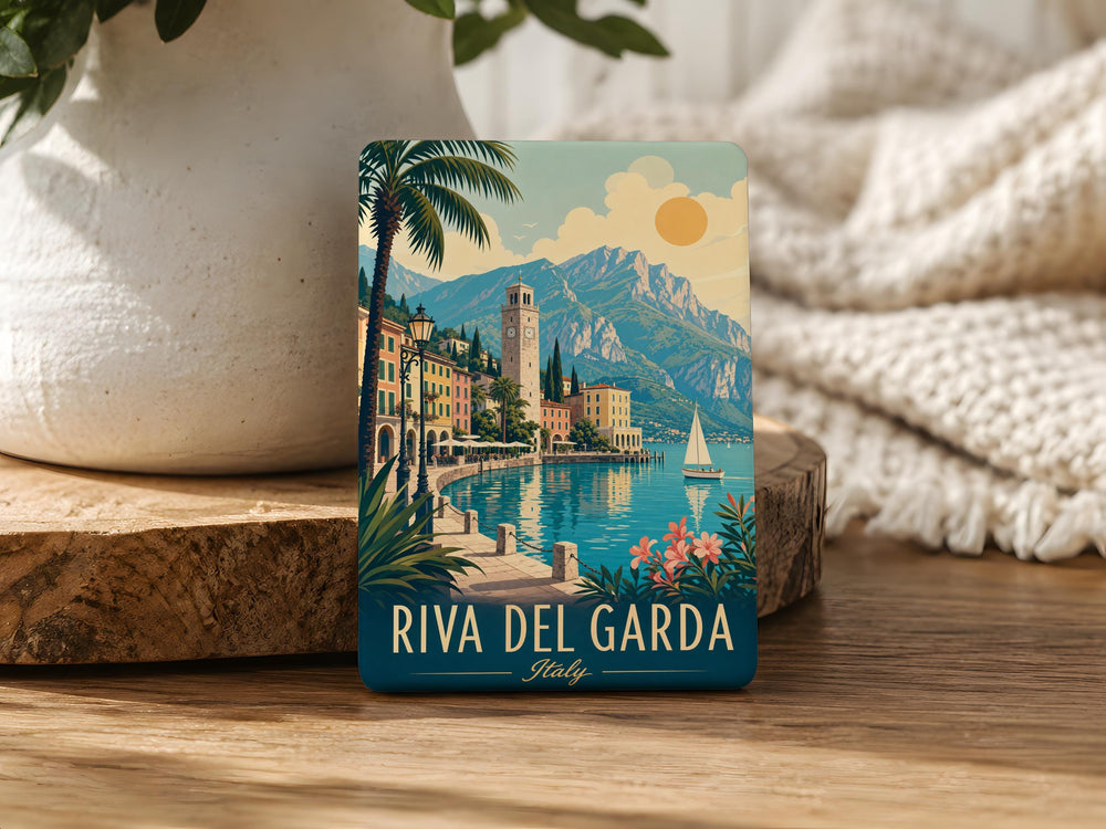 Riva del Garda Town Fridge Magnet, Lake Garda Italy Souvenir, Northern Italy Travel Keepsake, Italian Lakeside Town Magnet