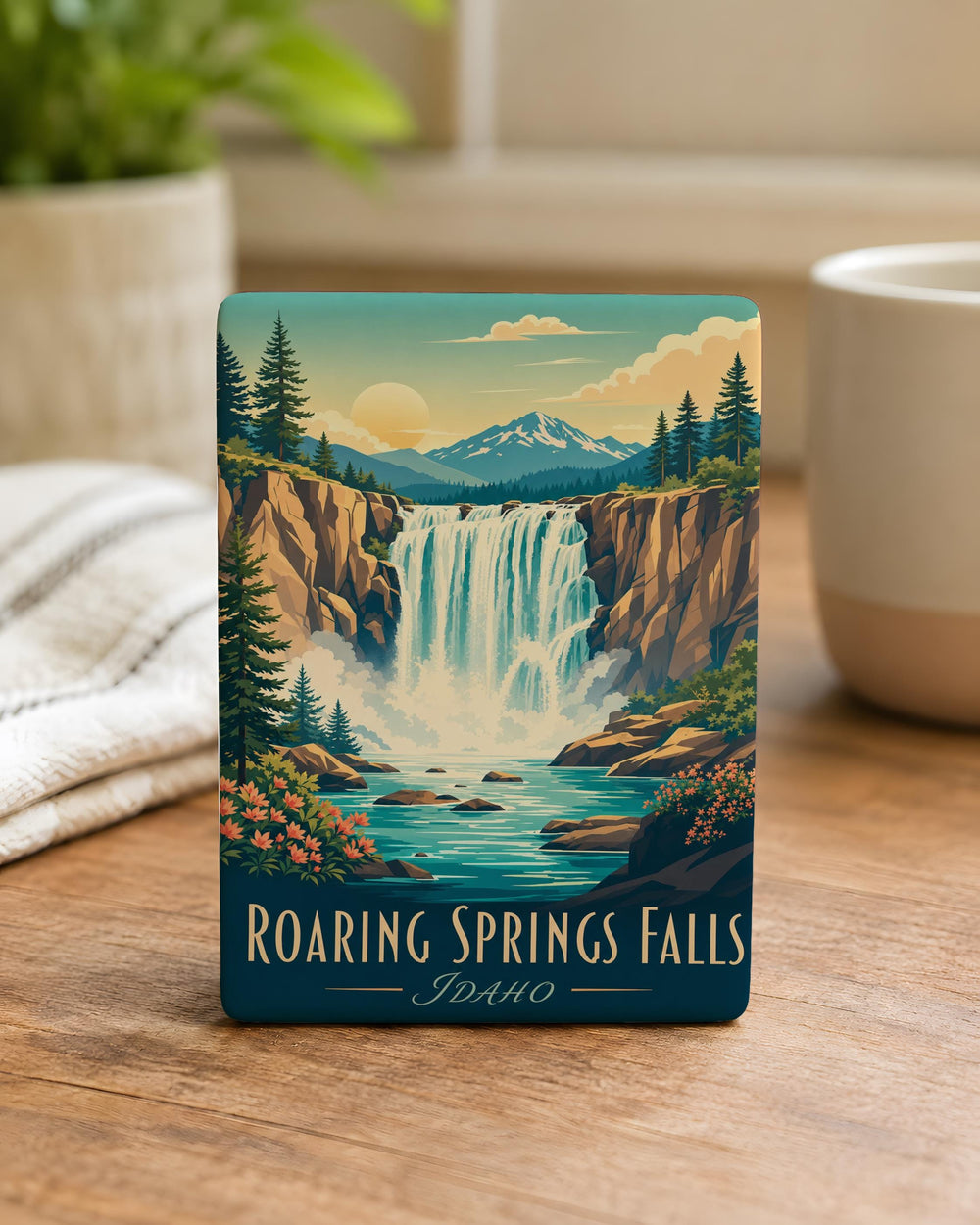 Roaring Springs Falls Fridge Magnet, Waterfall Nature Souvenir, Scenic Outdoor Travel Keepsake Magnet