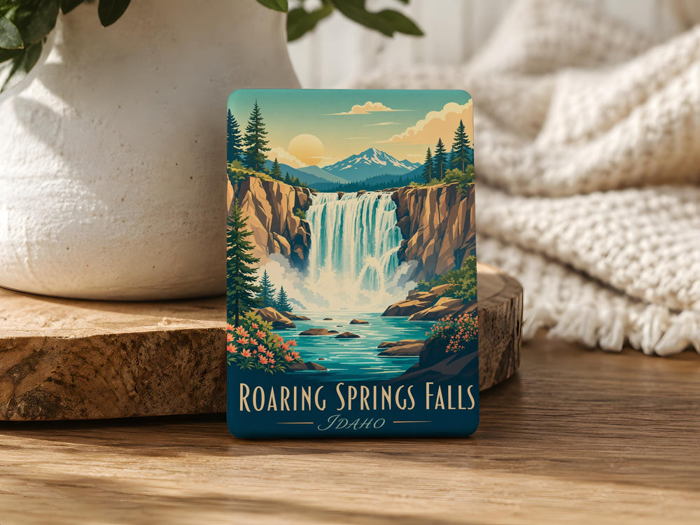 Roaring Springs Falls Fridge Magnet, Waterfall Nature Souvenir, Scenic Outdoor Travel Keepsake Magnet