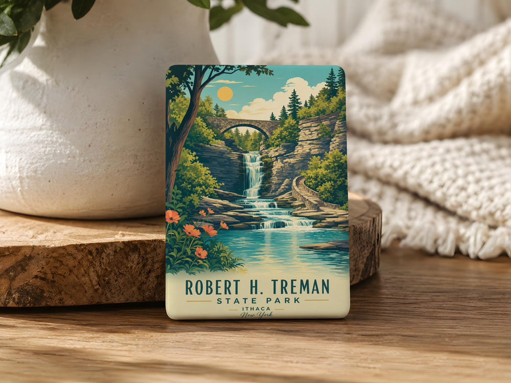 Robert H. Treman State Park Fridge Magnet, Ithaca New York Park Souvenir, Finger Lakes Travel Keepsake Magnet