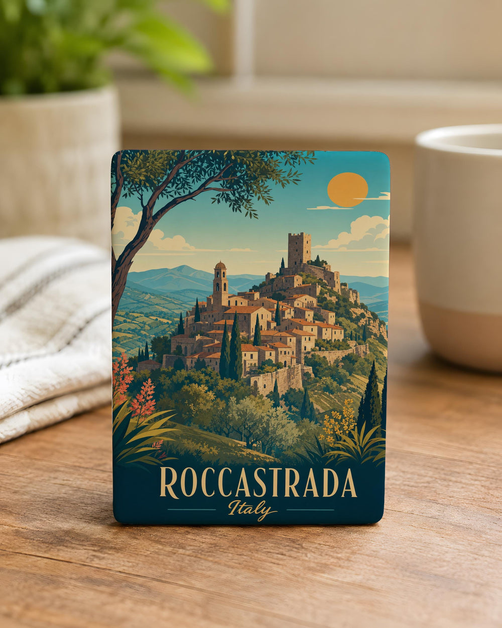 Roccastrada Italy Fridge Magnet, Roccastrada Souvenir Magnet, Tuscany Travel Keepsake, Italian Town Landmark Magnet
