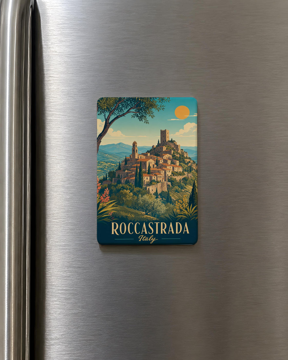 Roccastrada Italy Fridge Magnet, Roccastrada Souvenir Magnet, Tuscany Travel Keepsake, Italian Town Landmark Magnet