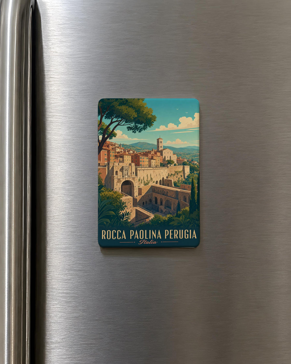 Rocca Paolina Perugia Italy Fridge Magnet, Historic Fortress Landmark Souvenir Magnet, Perugia Travel Gift