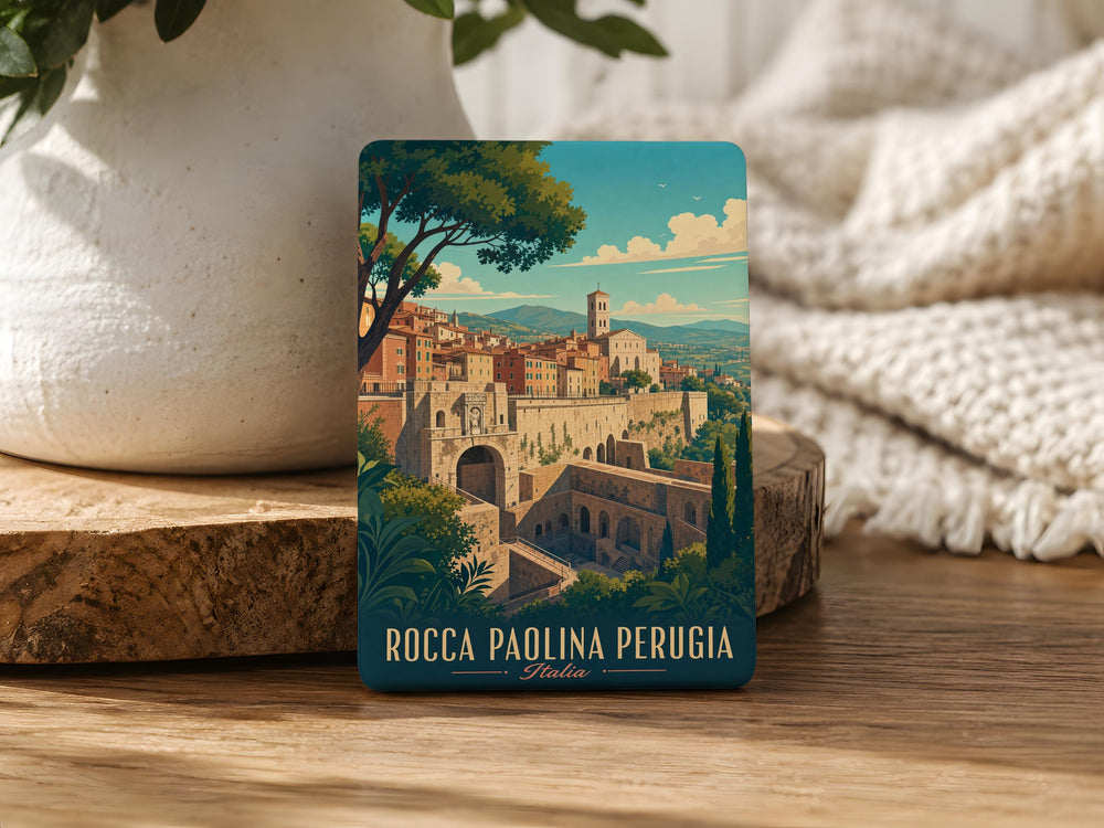 Rocca Paolina Perugia Italy Fridge Magnet, Historic Fortress Landmark Souvenir Magnet, Perugia Travel Gift