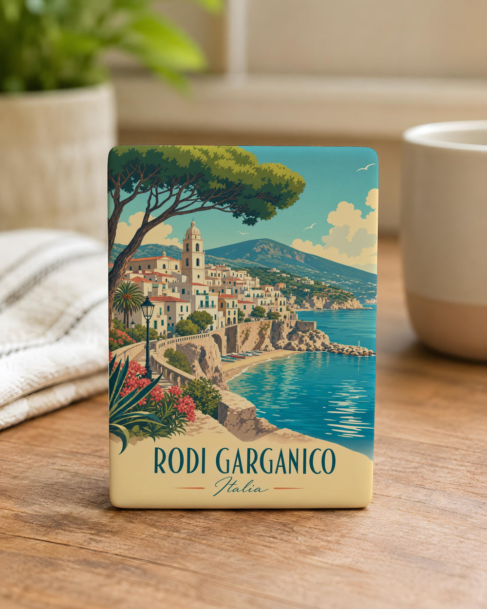 Rodi Garganico Italy Fridge Magnet, Puglia Travel Souvenir, Italian Coastal Town Keepsake, Apulia Destination Magnet