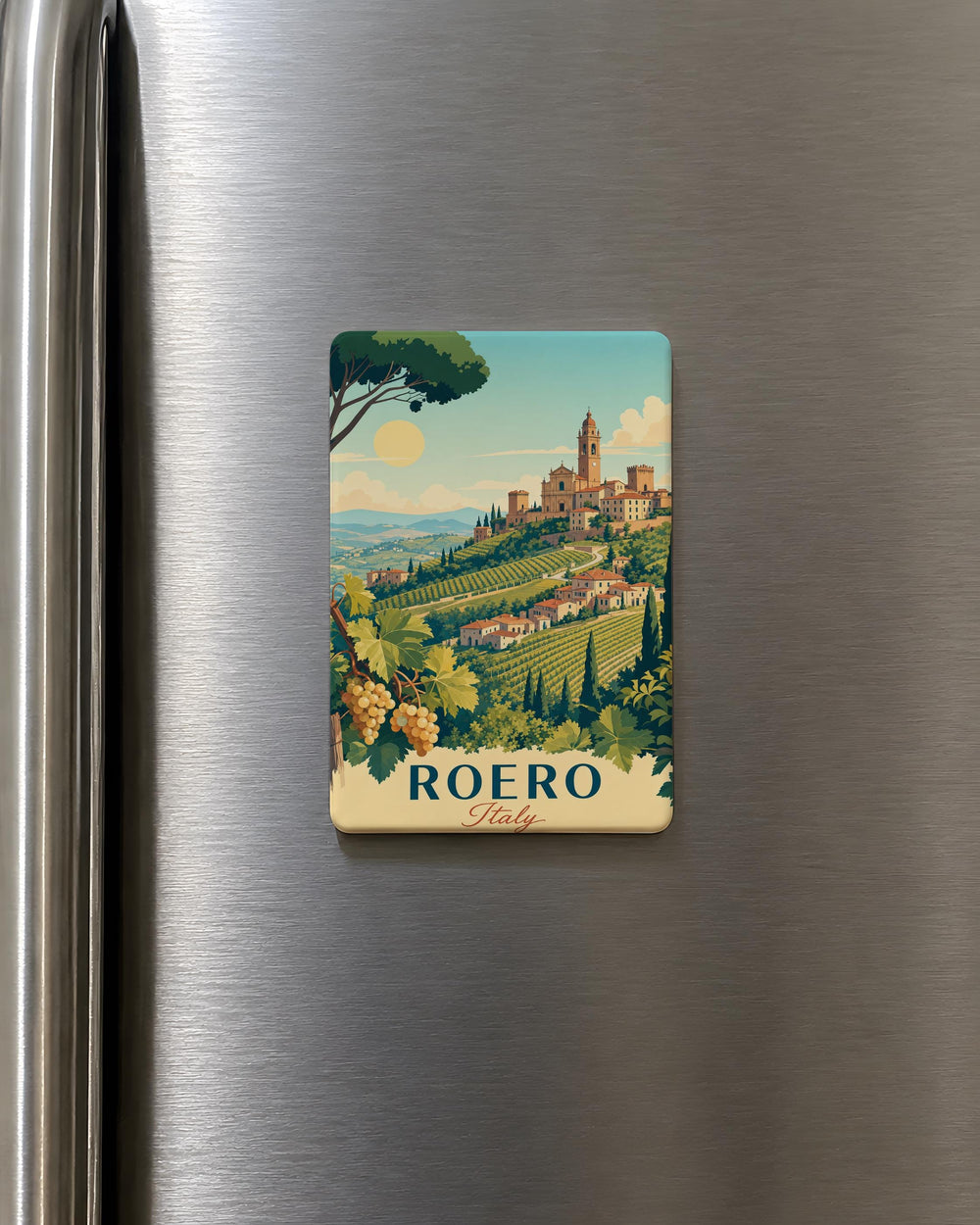 Roero Italy Fridge Magnet, Roero Region Souvenir Magnet, Italy Travel Keepsake, Italian Landmark Gift, Piemonte Italy Magnet
