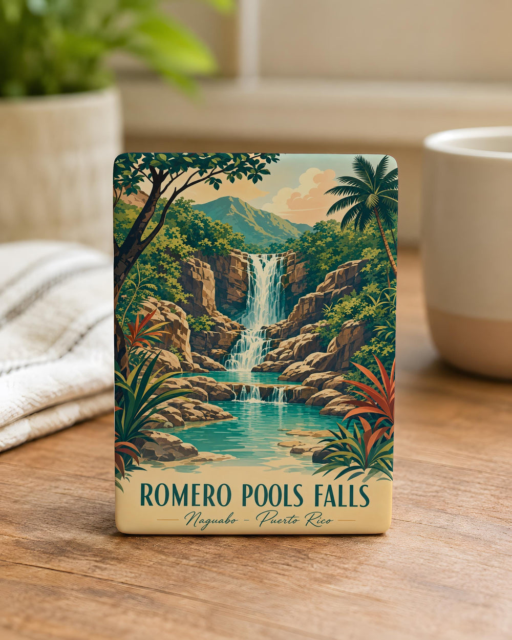 Romero Pools Falls Fridge Magnet, Arizona Waterfall Canyon Nature Souvenir, Santa Catalina Mountains Hiking Gift