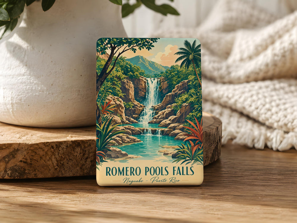 Romero Pools Falls Fridge Magnet, Arizona Waterfall Canyon Nature Souvenir, Santa Catalina Mountains Hiking Gift