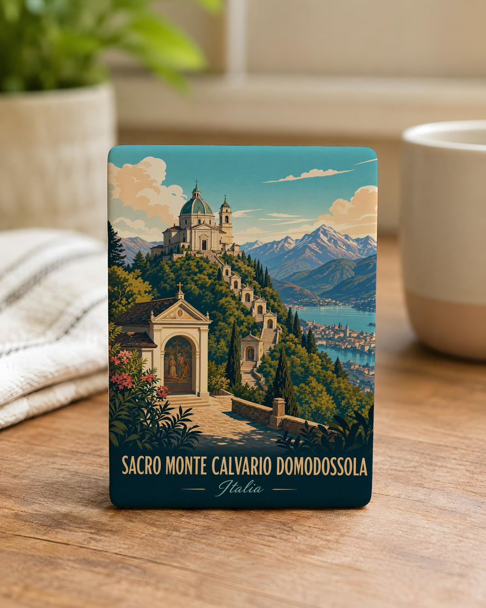 Sacro Monte Calvario Domodossola Italy Fridge Magnet, Sacred Mountain Shrine Pilgrimage Landmark Souvenir Magnet