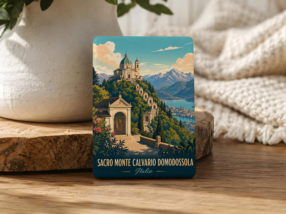 Sacro Monte Calvario Domodossola Italy Fridge Magnet, Sacred Mountain Shrine Pilgrimage Landmark Souvenir Magnet