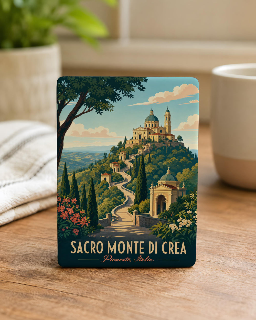Sacro Monte di Crea Fridge Magnet, Italy Pilgrimage Site Souvenir Magnet, Piedmont Landmark Travel Keepsake Magnet