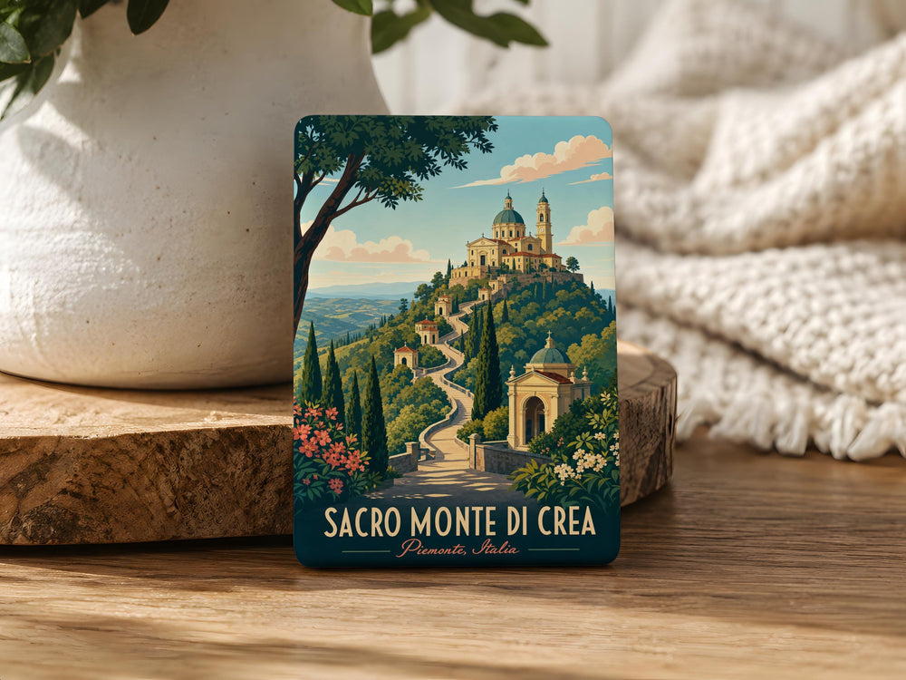 Sacro Monte di Crea Fridge Magnet, Italy Pilgrimage Site Souvenir Magnet, Piedmont Landmark Travel Keepsake Magnet