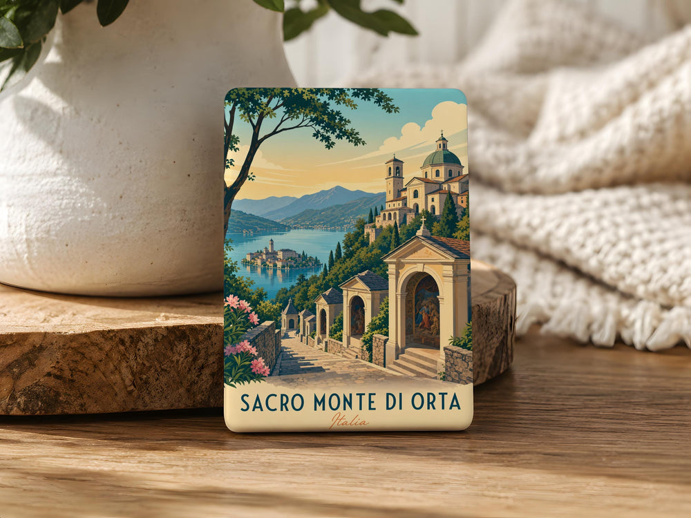 Sacro Monte di Orta Fridge Magnet, Orta San Giulio Italy Pilgrimage Site Souvenir Magnet, Lake Orta Landmark Magnet
