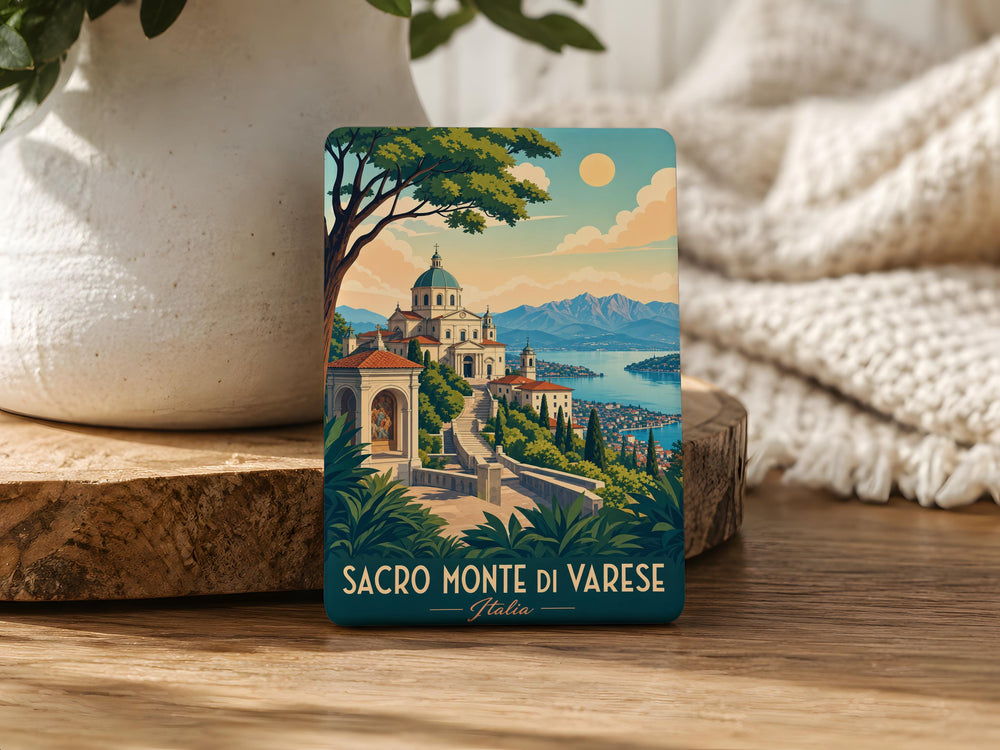 Sacro Monte di Varese Fridge Magnet, Varese Italy Pilgrimage Site Souvenir Magnet, Sacred Mountain Landmark Magnet