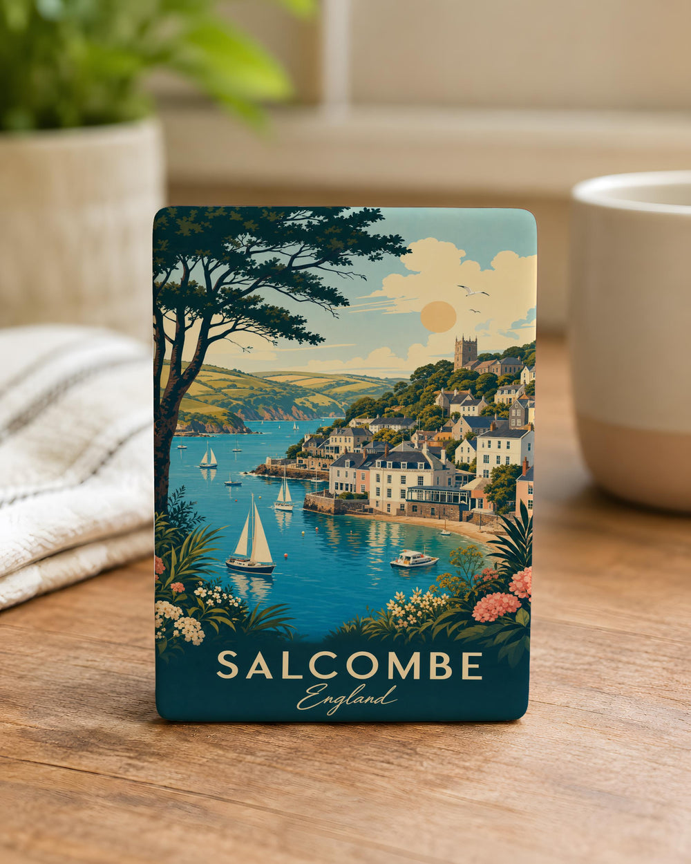 Salcombe England Fridge Magnet, Salcombe Devon Souvenir Magnet, Coastal Town Travel Keepsake, UK Seaside Gift