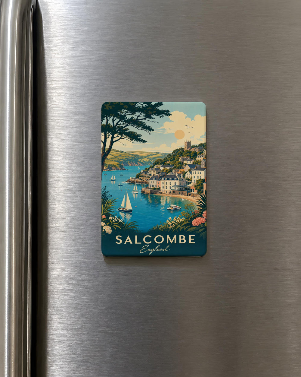 Salcombe England Fridge Magnet, Salcombe Devon Souvenir Magnet, Coastal Town Travel Keepsake, UK Seaside Gift