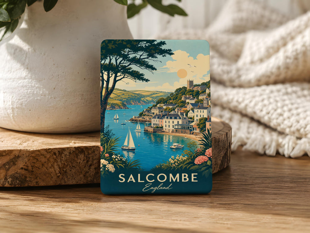 Salcombe England Fridge Magnet, Salcombe Devon Souvenir Magnet, Coastal Town Travel Keepsake, UK Seaside Gift