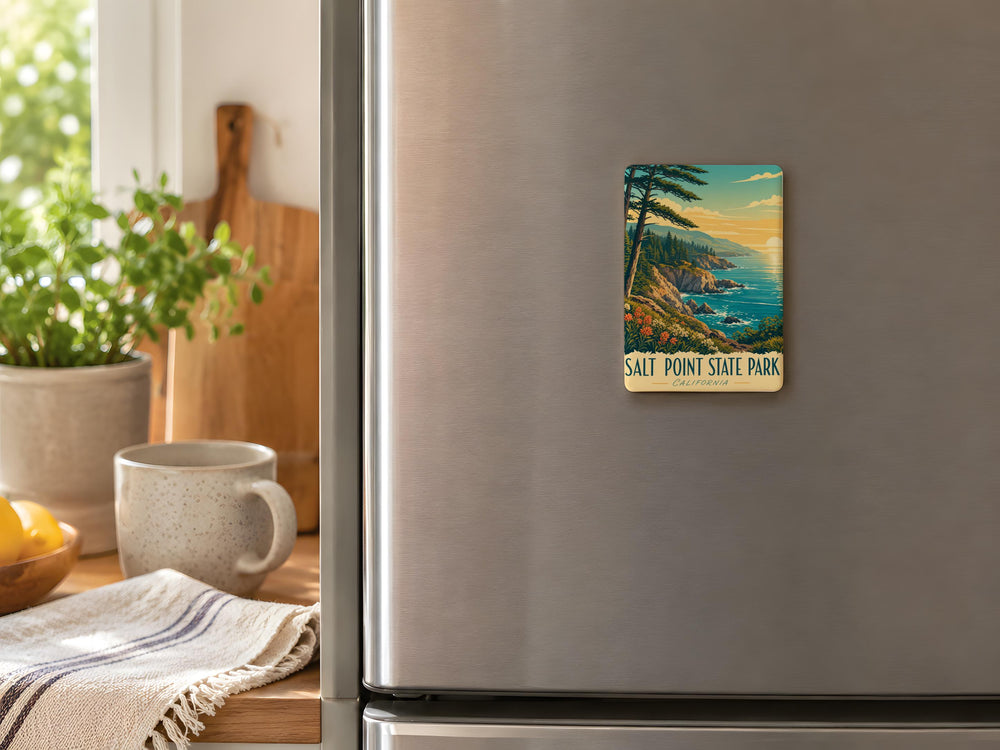 Salt Point State Park Fridge Magnet, California Coast, Sonoma County, Ocean Cliffs, Tide Pools, Hiking Trail Souvenir Magnet