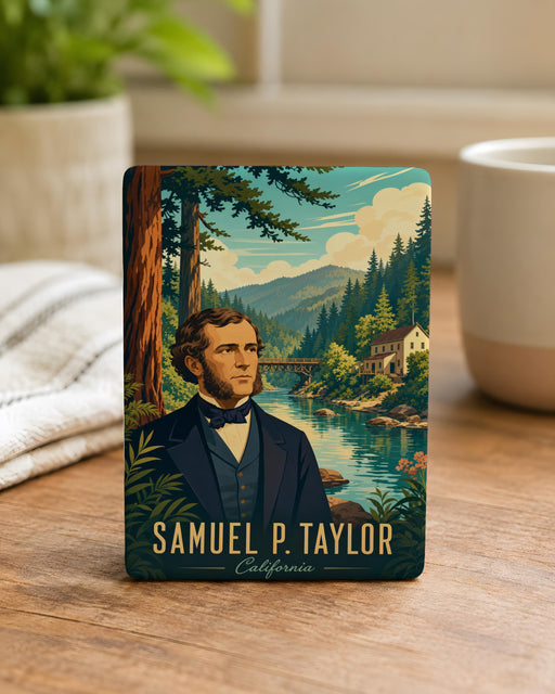 Samuel P Taylor State Park Fridge Magnet, California Redwoods, River Bridge, Hiking and Camping Souvenir Magnet