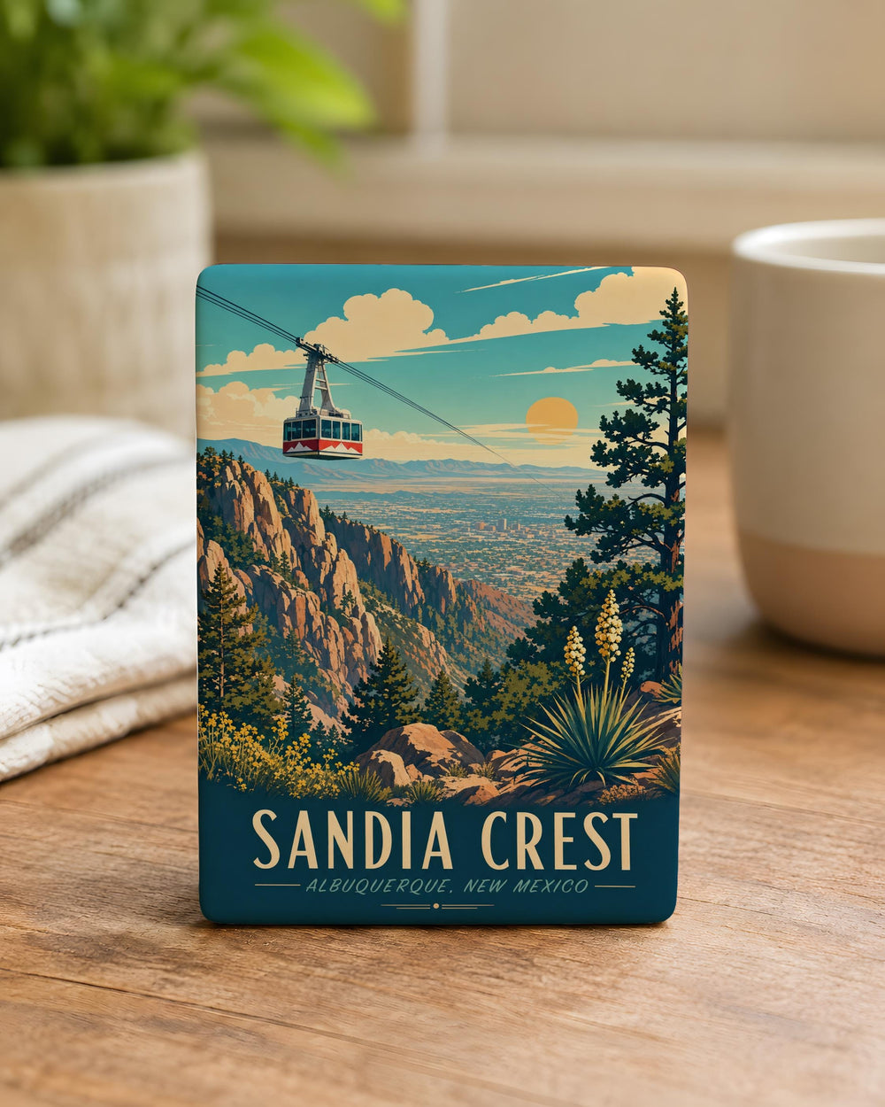 Sandia Crest Fridge Magnet, Albuquerque New Mexico Mountain Landmark Souvenir, Sandia Mountains Travel Keepsake Magnet