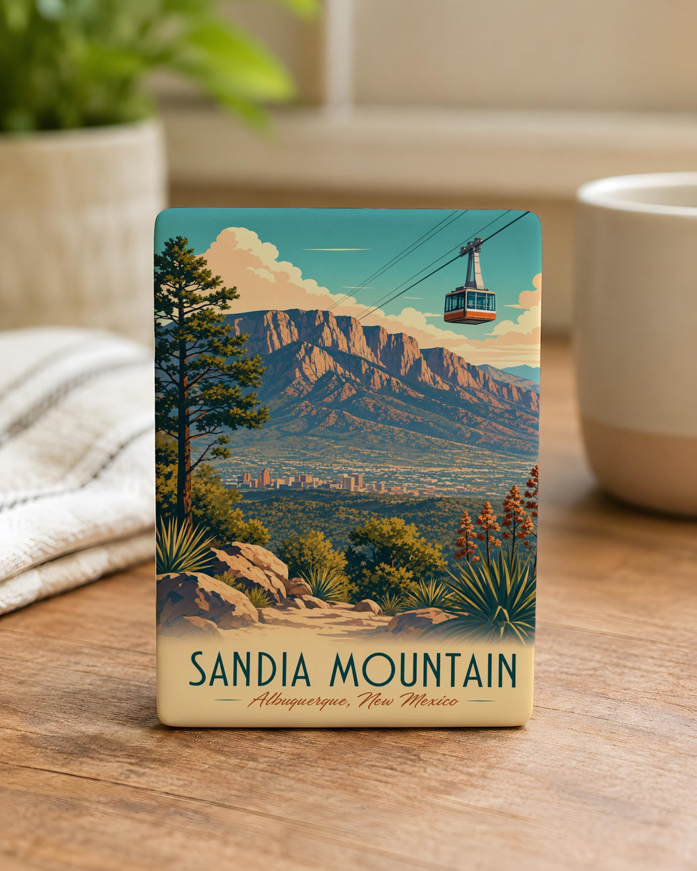 Sandia Mountain Fridge Magnet, Albuquerque New Mexico Landmark Souvenir, Sandia Peak Scenic Travel Gift