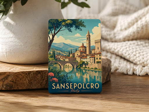 Sansepolcro Italy Fridge Magnet, Sansepolcro Souvenir Magnet, Tuscany Travel Gift, Italian Town Keepsake Magnet