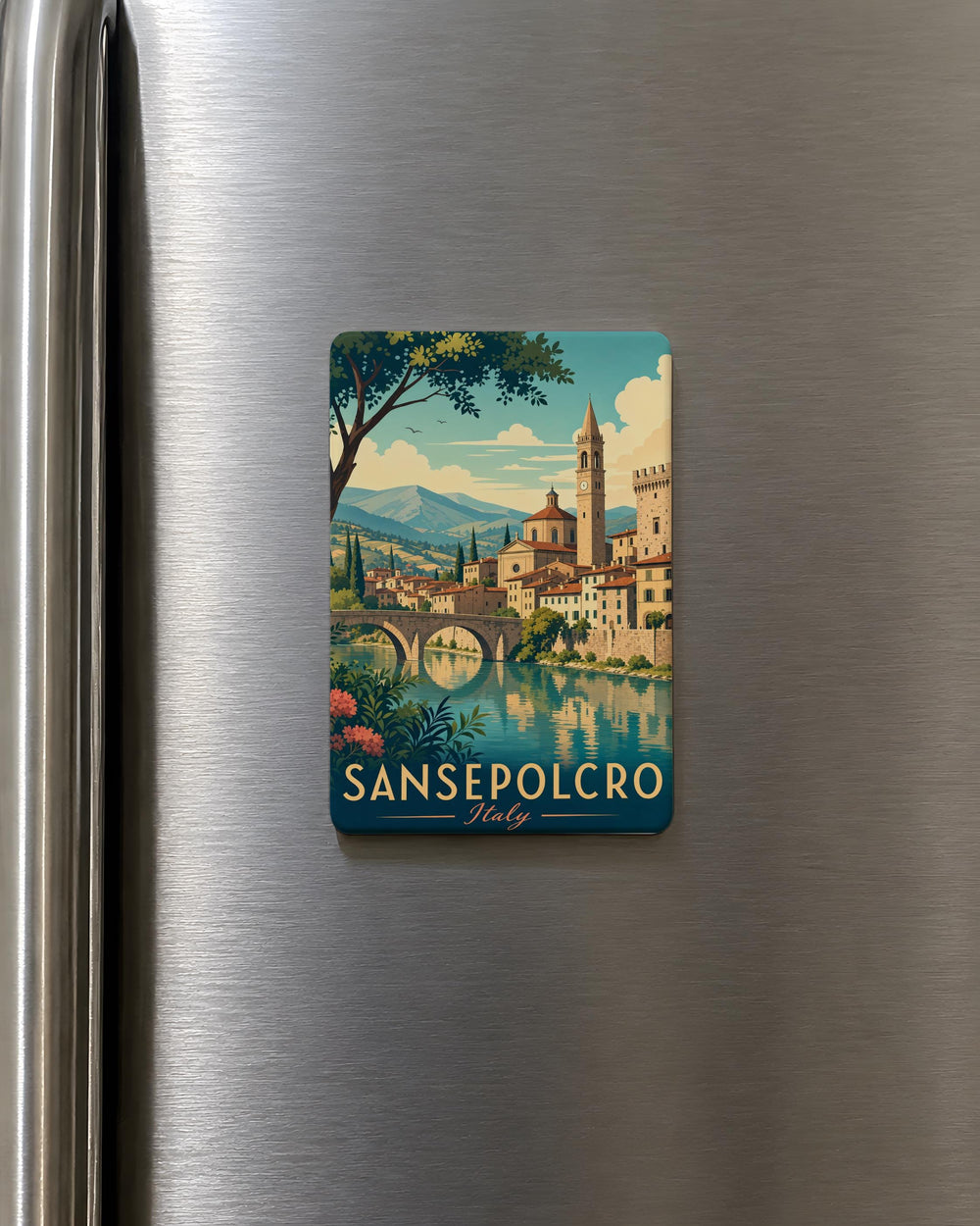 Sansepolcro Italy Fridge Magnet, Sansepolcro Souvenir Magnet, Tuscany Travel Gift, Italian Town Keepsake Magnet