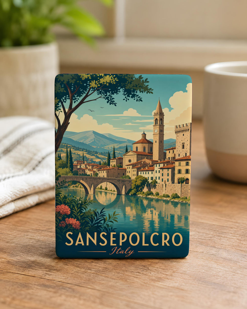 Sansepolcro Italy Fridge Magnet, Sansepolcro Souvenir Magnet, Tuscany Travel Gift, Italian Town Keepsake Magnet