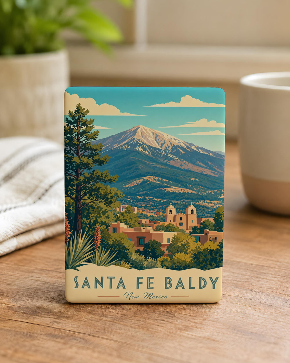 Santa Fe Baldy Fridge Magnet, New Mexico Mountain Peak Souvenir Magnet, Santa Fe Ski Area Gift, Southwestern Travel Keepsake