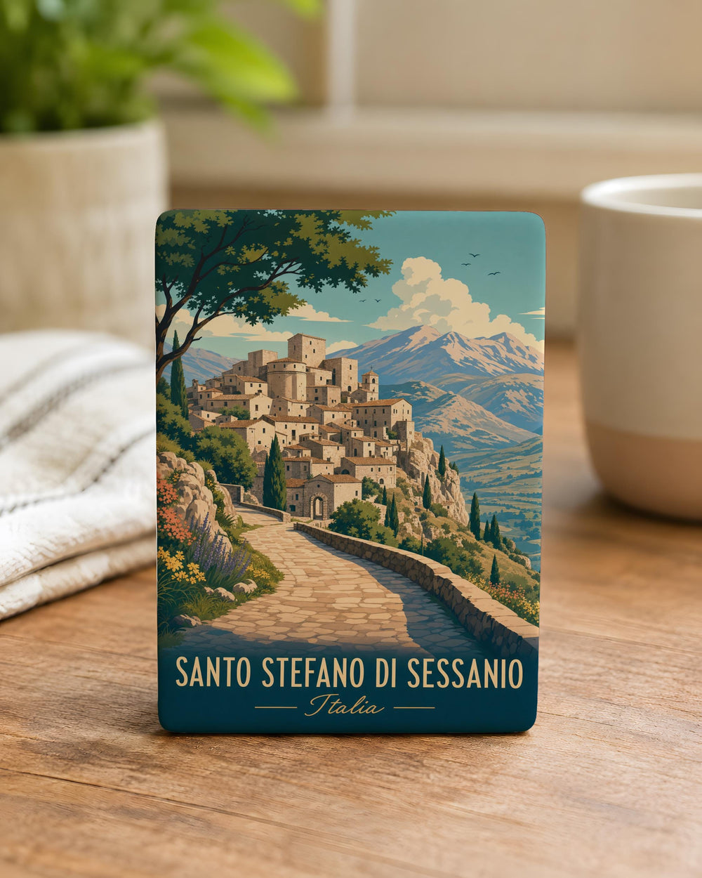 Santo Stefano di Sessanio Italy Village Fridge Magnet, Abruzzo Medieval Hilltown Souvenir Magnet, Italian Travel Keepsake