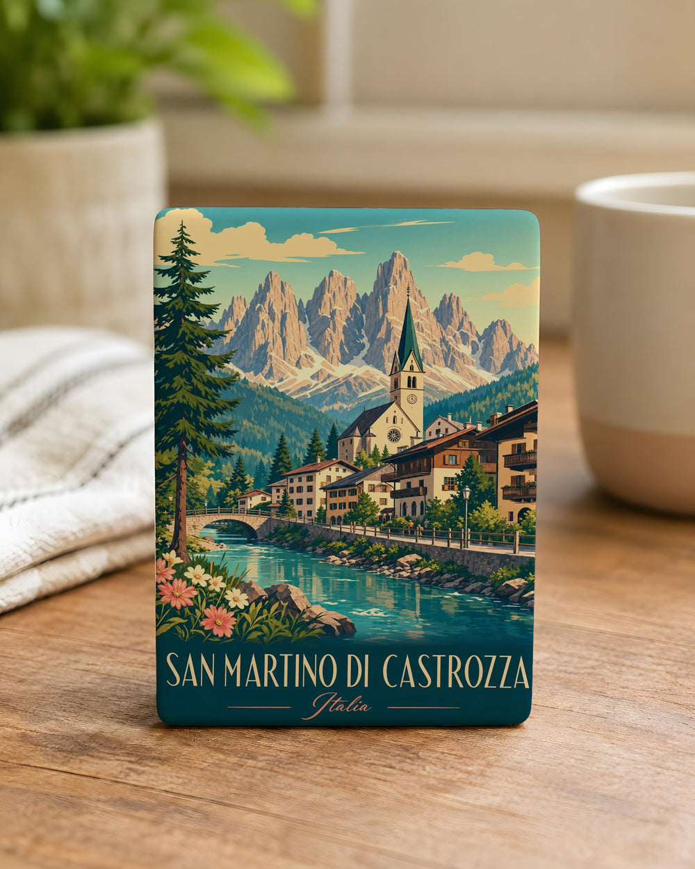 San Martino di Castrozza Fridge Magnet, Italian Alps Mountain Village Souvenir Magnet, Dolomites Travel Keepsake Magnet
