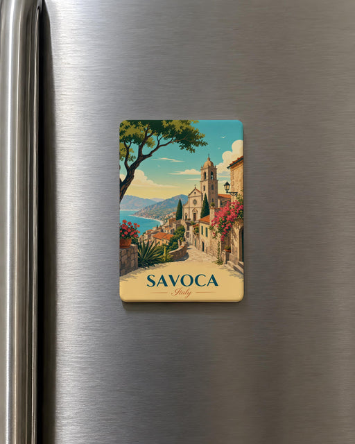 Savoca Italy Fridge Magnet, Sicily Town Souvenir Magnet, Italian Village Travel Keepsake, Savoca Souvenir Magnet