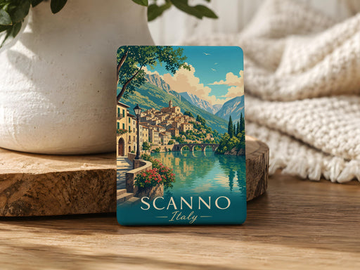 Scanno Italy Fridge Magnet, Scanno Abruzzo Travel Souvenir, Lake Scanno Mountain Village Italy Magnet, Italian Town Keepsake