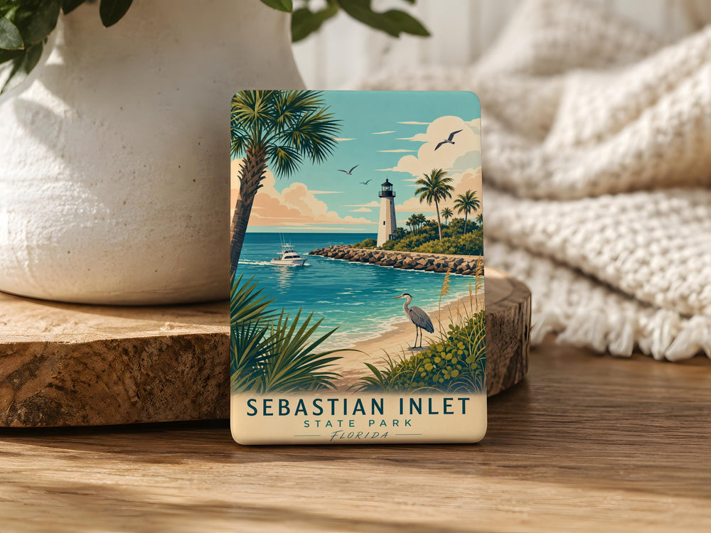 Sebastian Inlet State Park Fridge Magnet, Florida Beach Park Souvenir Magnet, Coastal Travel Gift, Ocean Nature Keepsake