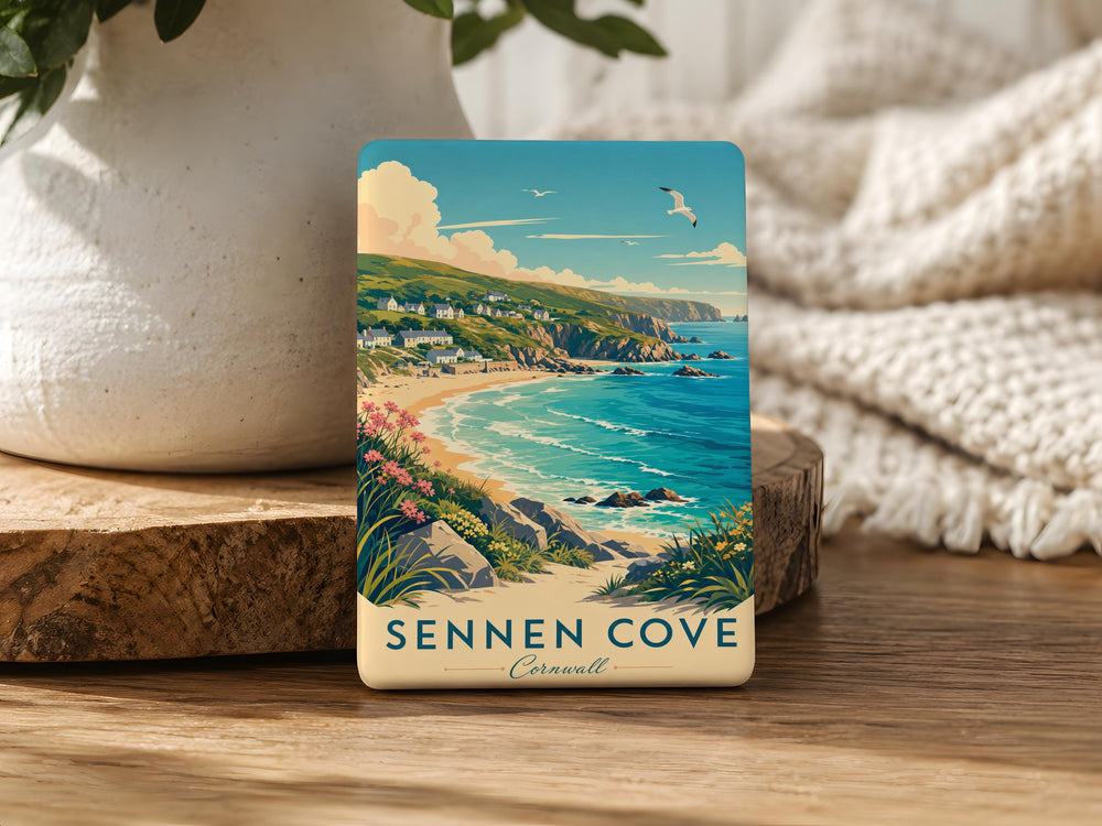 Sennen Cove Cornwall Fridge Magnet, Coastal Village Seaside Bay Souvenir, UK Beach Landmark Gift