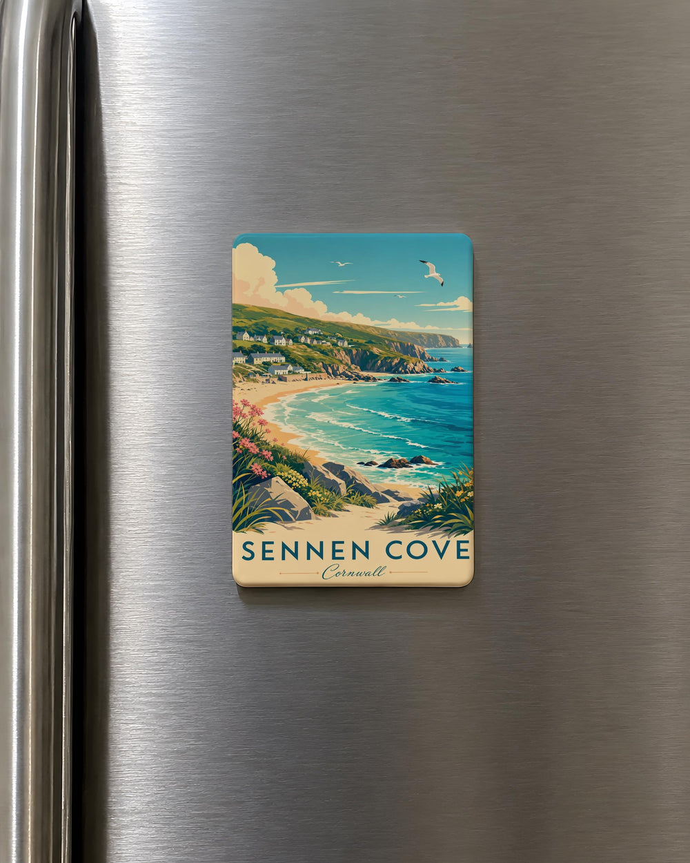 Sennen Cove Cornwall Fridge Magnet, Coastal Village Seaside Bay Souvenir, UK Beach Landmark Gift