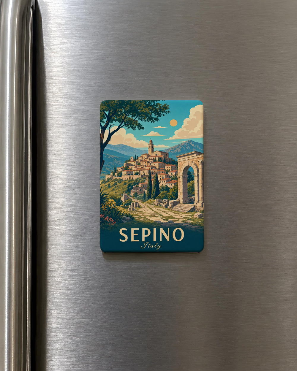 Sepino Italy Fridge Magnet, Sepino Travel Souvenir Magnet, Italy Town Landmark Keepsake, Molise Italy Refrigerator Magnet