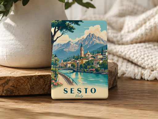 Sesto Italy Fridge Magnet, Sesto Italian Town Souvenir Magnet, Tuscany Travel Keepsake, Italy Destination Kitchen Magnet