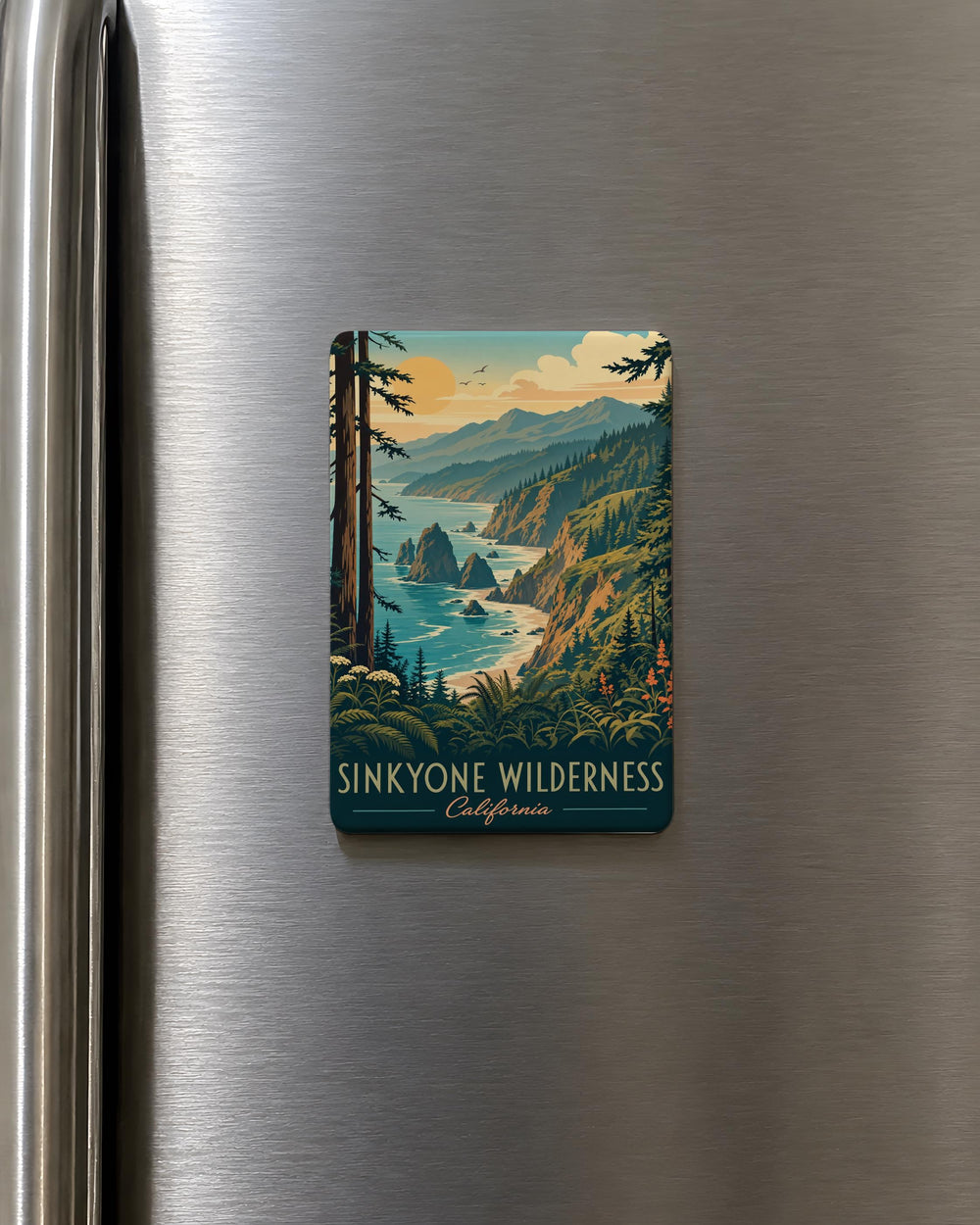 Sinkyone Wilderness Fridge Magnet, California Redwoods Forest Souvenir, Hiking Camping Nature Gift, National Forest Magnet