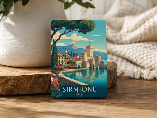 Sirmione Town Fridge Magnet, Lake Garda Italy Souvenir Magnet, Sirmione Travel Gift, Italian Town Keepsake Magnet