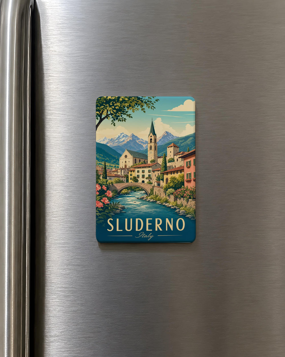 Sluderno Italy Fridge Magnet, Sluderno Souvenir Magnet, South Tyrol Travel Gift, Italian Alps Vacation Keepsake Magnet