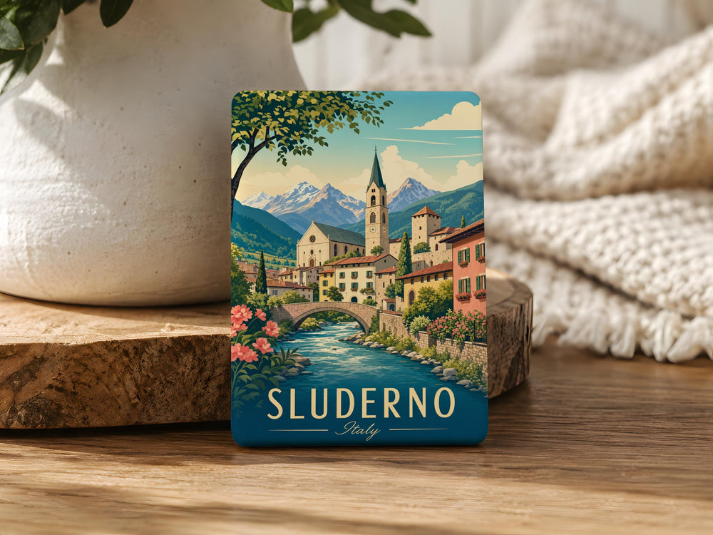 Sluderno Italy Fridge Magnet, Sluderno Souvenir Magnet, South Tyrol Travel Gift, Italian Alps Vacation Keepsake Magnet